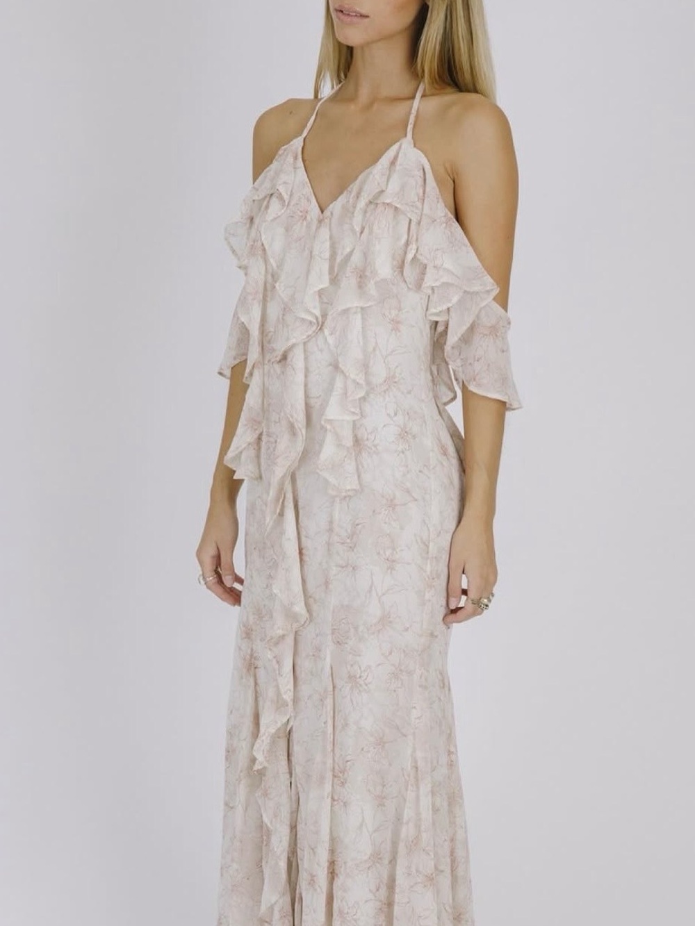 White off the shoulder maxi dress NWT size small